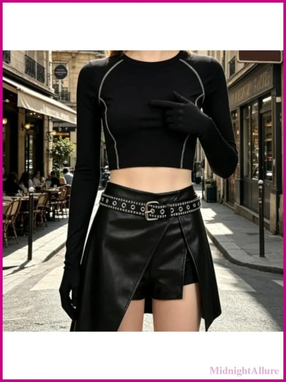 6 Pack Studded PU Leather Belts Bright Pyramid Punk Y2K Goth Cosplay